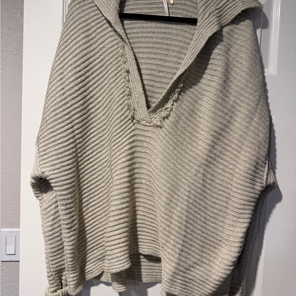 Free People Cream V-Neck Sweater